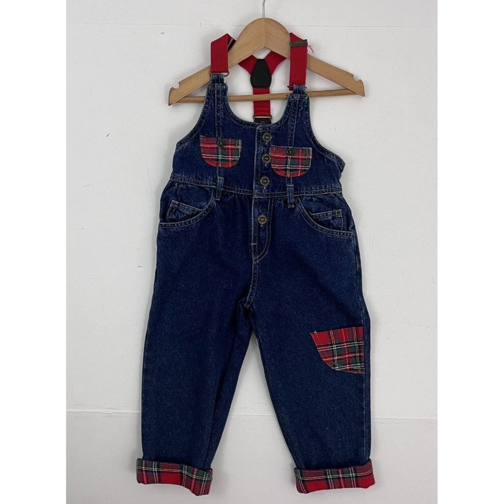 COPY - Vintage 90s Good Friends Girl's 2T Denim Overalls Suspender Pant Plaid